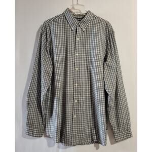 Chaps RL 1978 Plaid Long Sleeve Button Up Shirt Mens Size XL Gray Black White